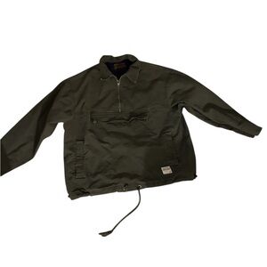 ABERCROMBIE & FITCH Navy Green Pullover Pouch Country Jacket 1/4 Zip Medium